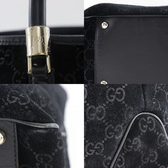 Gucci GG Sherry Line 162160 Suede Black Unisex Tote Bag - Picture 10 of 10